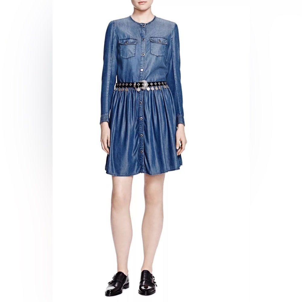 THE KOOPLES Long sleeve chambray dress size XS.